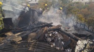 Высотка сгорела в Яшнабадском районе Ташкента