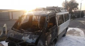 Маршрутка дотла сгорела в Сергели