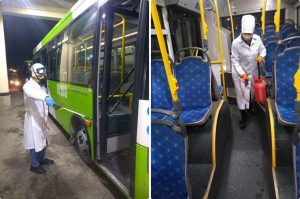 Автобусы дезинфицируют в Самарканде и Ташкенте