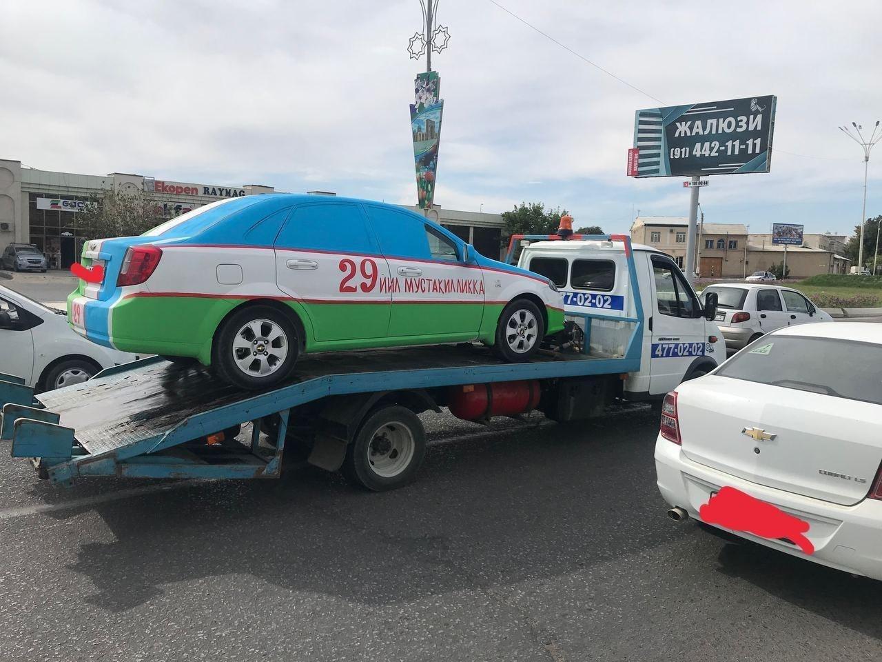 Узбекистанский флаг на машину